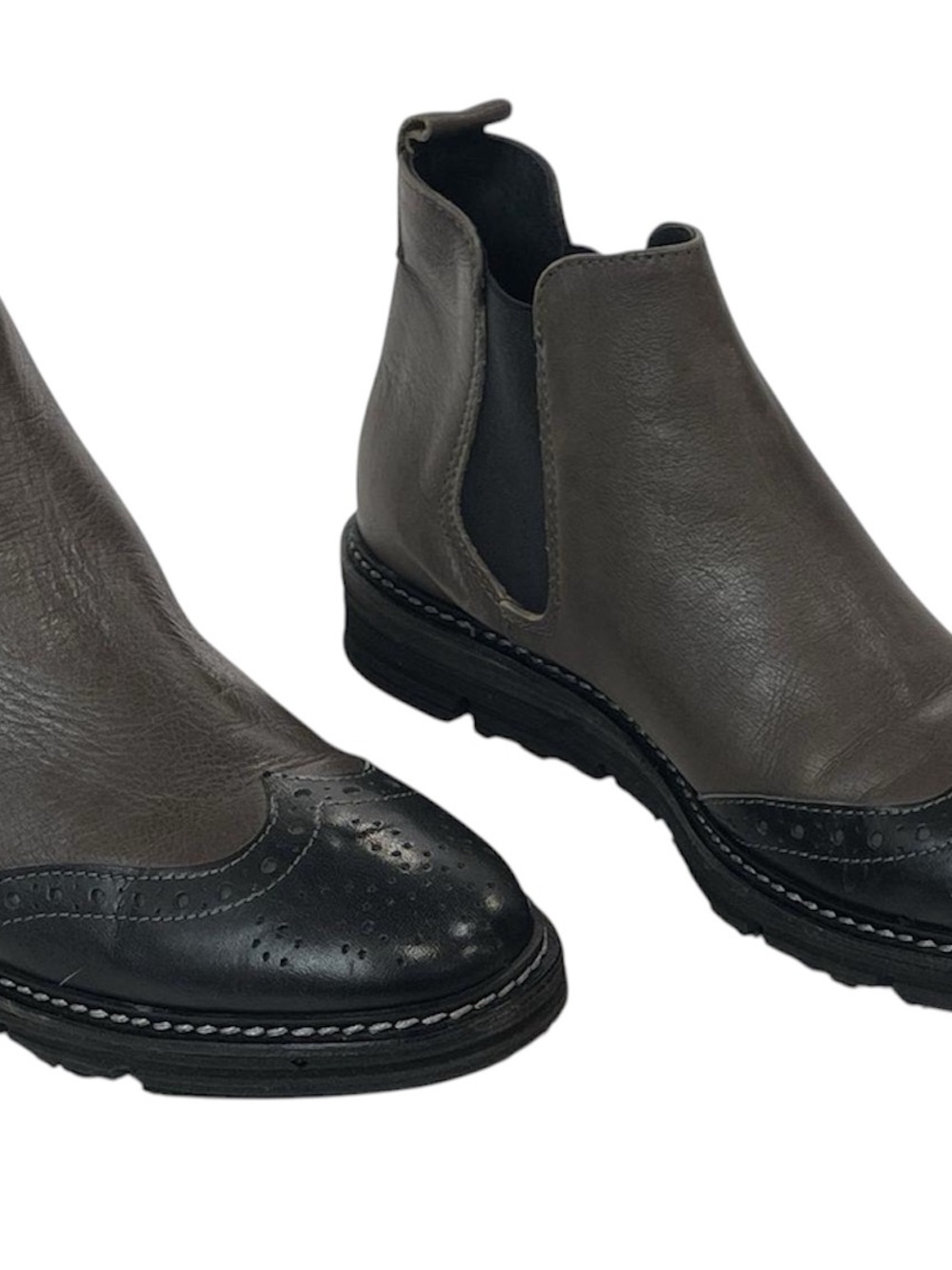 Letizia Ferrari leather brogue Chelsea boots, 8.5